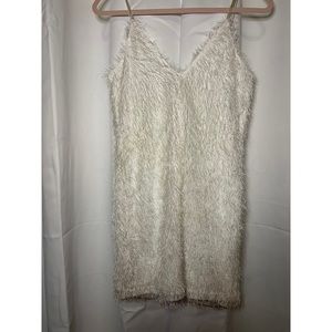 NWOT Charlotte Russe Fuzzy White Dress